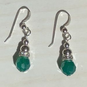 Sterling Silver /Emerald Earrings